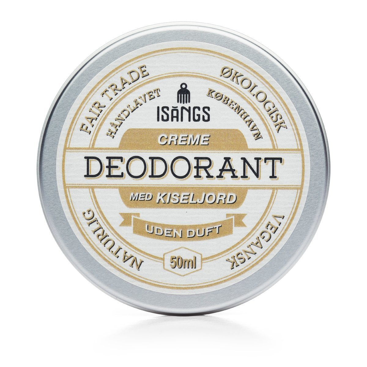 Isangs Creme Deodorant med Kiseljord - Uten Duft - Suztain.no