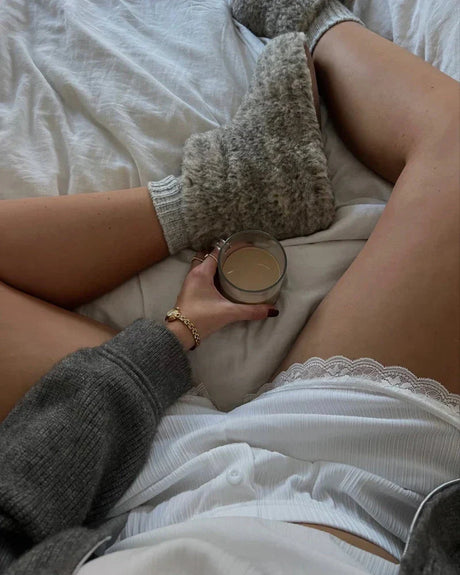 The Cozy Sheep Uldhjemmesko – Lysegrå (Høj model)