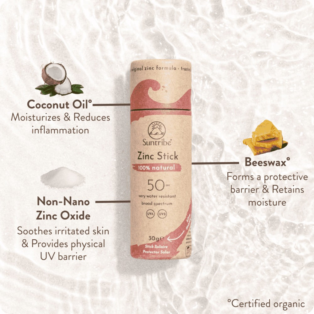 Suntribe Organic Mineral Zinc Sun Stick SPF 50 - Pretty Pink Suntribe