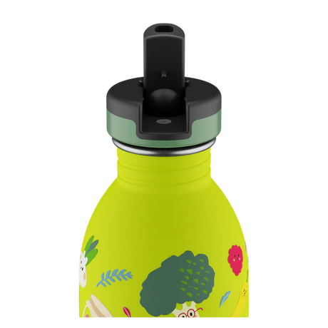 24Bottles Urban Drikkeflaske Barn 500 ml - Veggie Friends øvre halvdel- Suztain.no