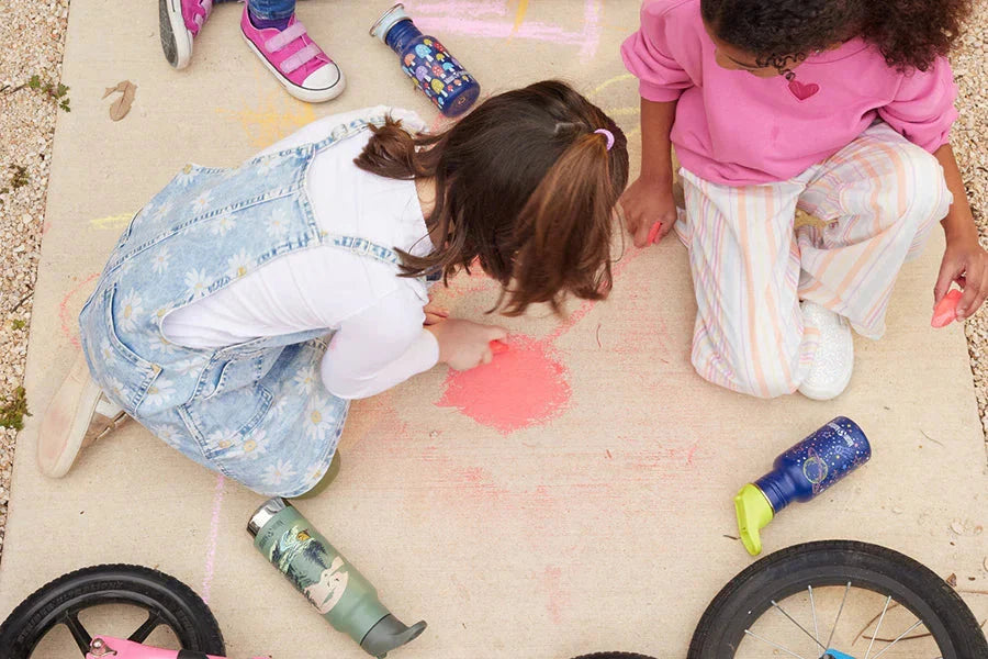 Klean Kanteen Drikkedunk Børn 355ml Sports Cap Med Sugerør - Milky Way