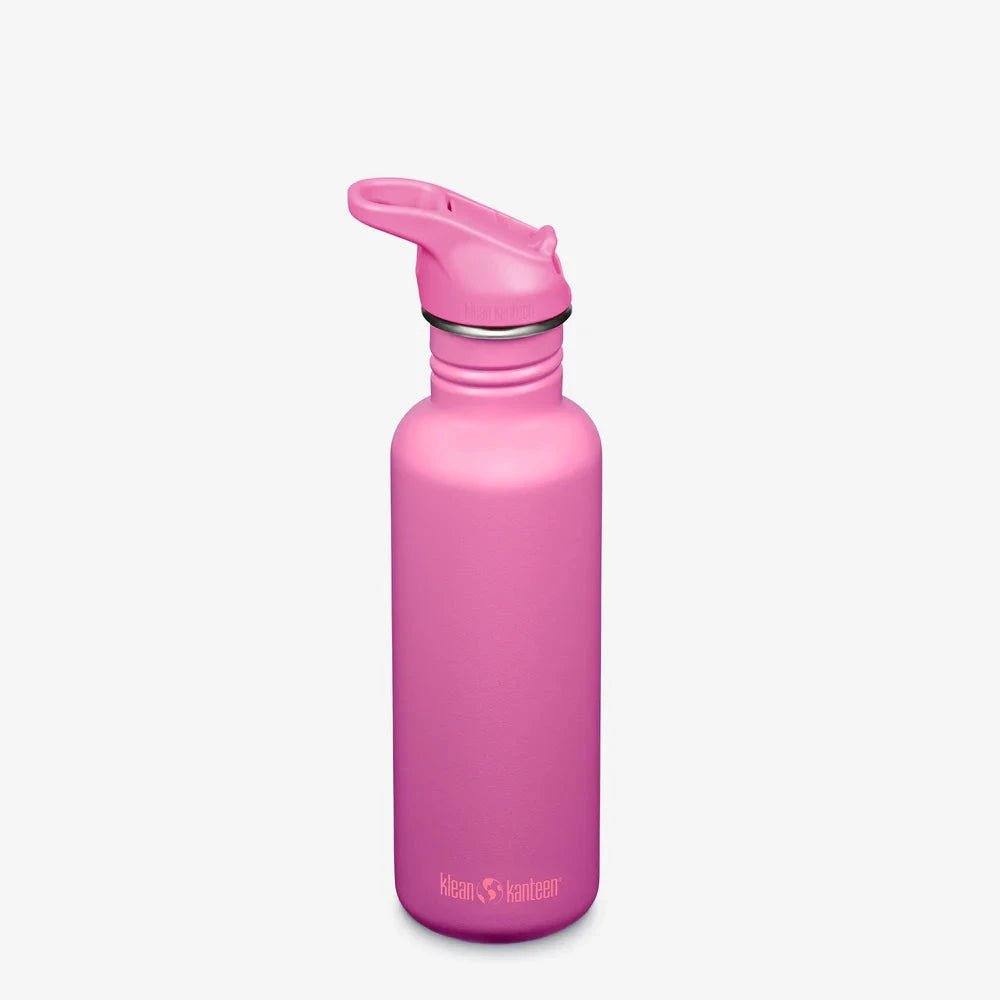 Klean Kanteen Classic 800 ml drikkeflaske i rustfritt stål med drikketut og sugerør, farge Rose Violet