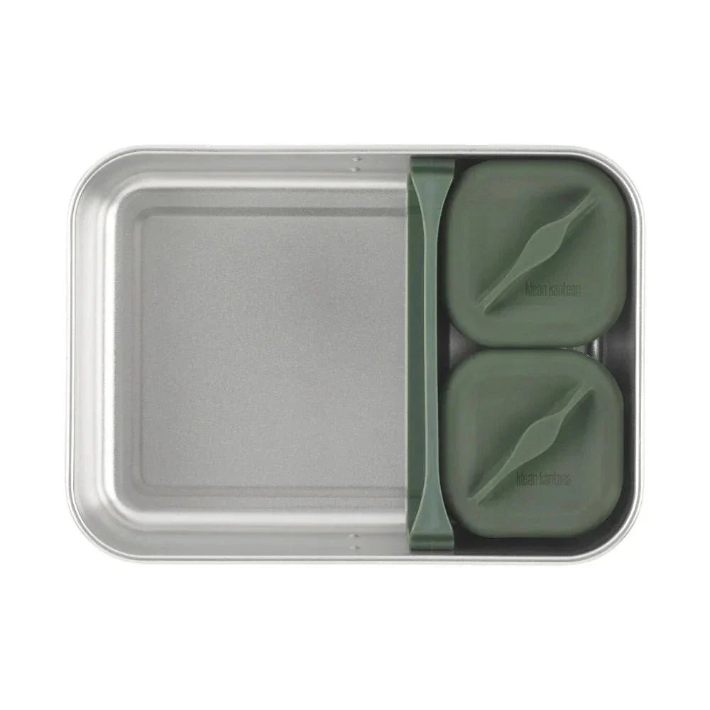 Klean Kanteen matboks 1005 ml Sea Spray i rustfritt stål og silikon, med to små beholdere