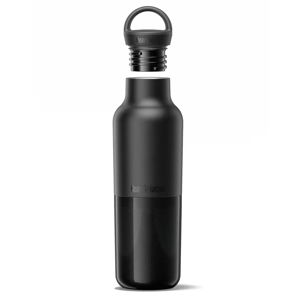 Klean Kanteen Termoflaske 592 ml i svart rustfritt stål med avtatt skrukork og bærehåndtak