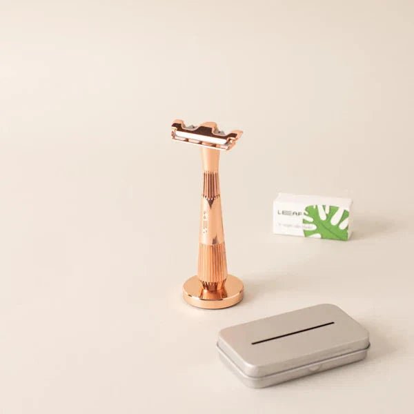 Leaf Shave Twig single edge-barberhøvel, Rose Gold (2)