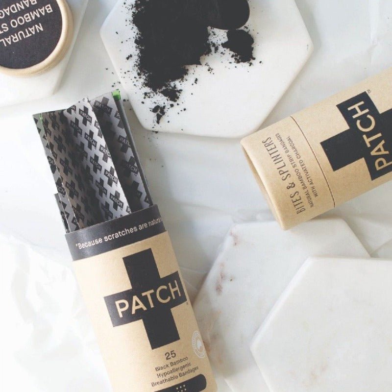 PATCH - Komposterbare bambusplaster - Aktivt kull - 25 stk - Suztain.no