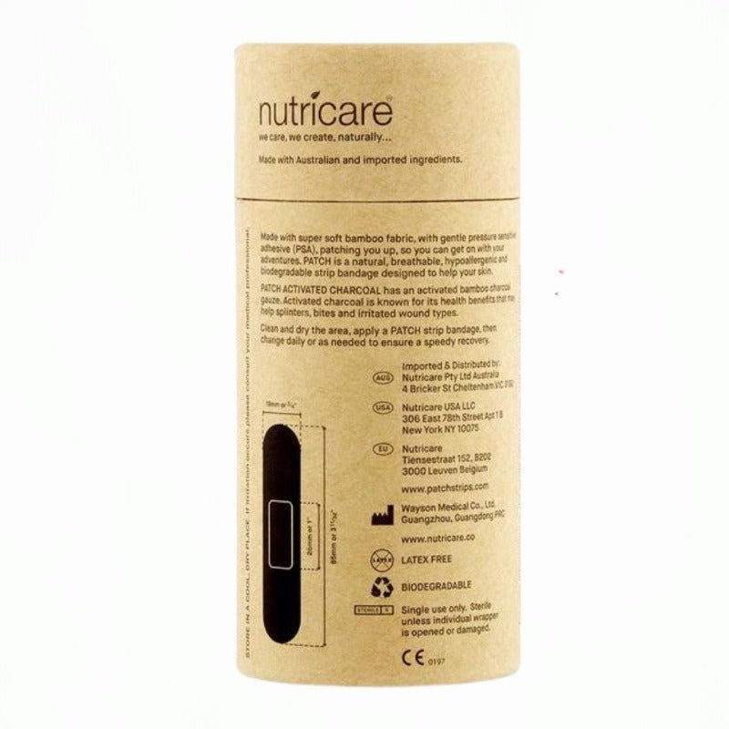 PATCH - Komposterbare bambusplaster - Aktivt kull - 25 stk - Suztain.no