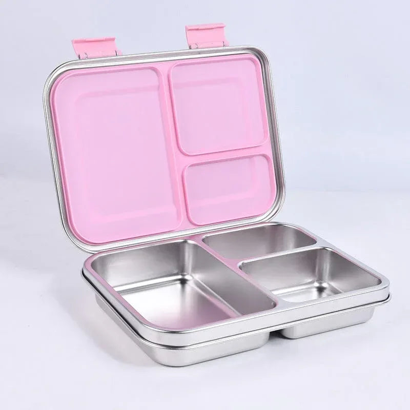 Suztain Matboks i Stål med 3 Rom - Rosa Suztain