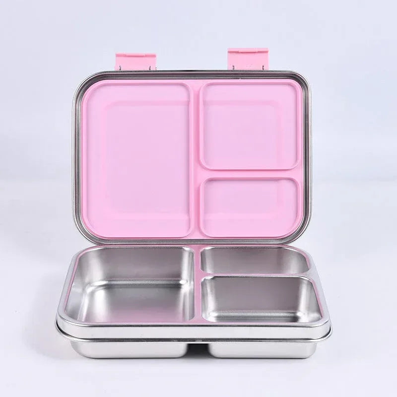 Suztain Matboks i Stål med 3 Rom - Rosa Suztain