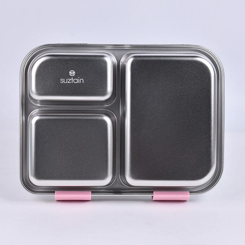 Suztain Matboks i Stål med 3 Rom - Rosa Suztain