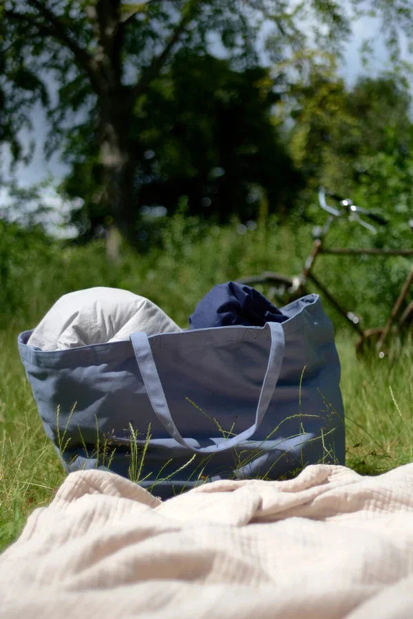 The Organic Company Stor Taske - Gråblå