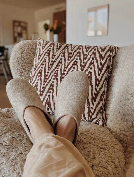 The Cozy Sheep Tøffel med gummisål – Beige