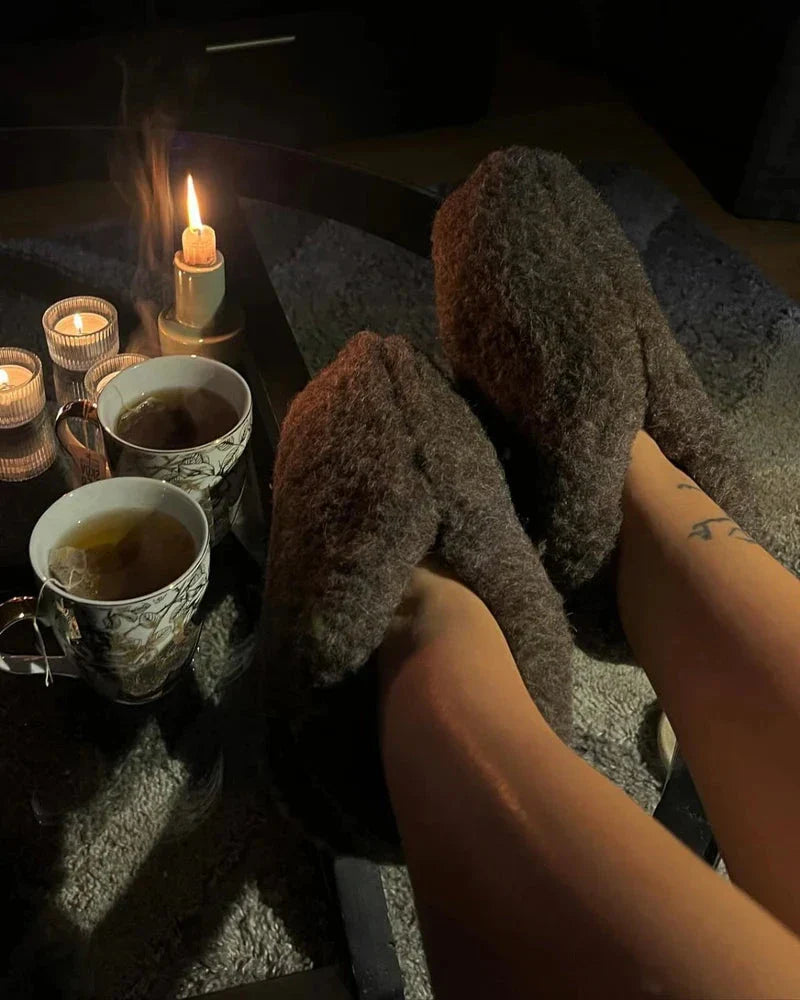 The Cozy Sheep Uldhjemmesko – Mørkegrå (Lav model)