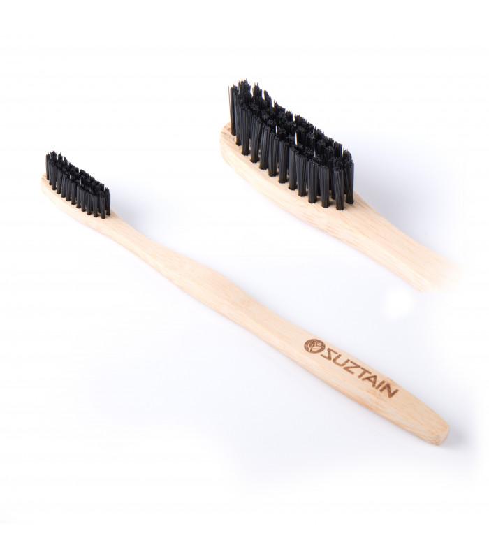 Suztain Tannbørste i Bambus Voksen Soft - 1 stk - Sort - Suztain.no