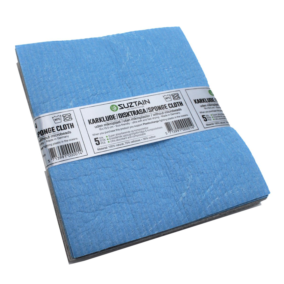 Suztain - Kluter uten mikroplast - 5 stk - Blå & Grå - Suztain.no