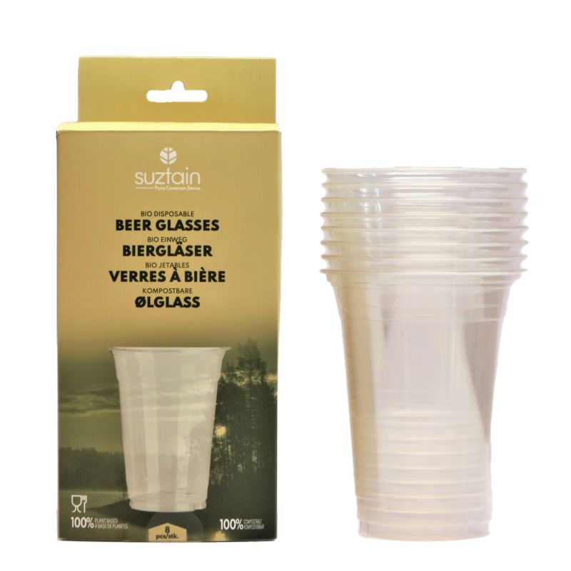 Suztain - Ølglass Plastfritt - 8 stk 0,4 ltr - Suztain.no