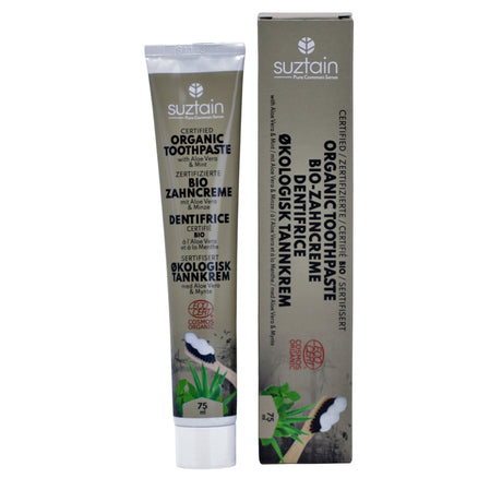 Suztain - Sertifisert Økologisk Tannkrem 75ml - Aloe Vera - Suztain.no