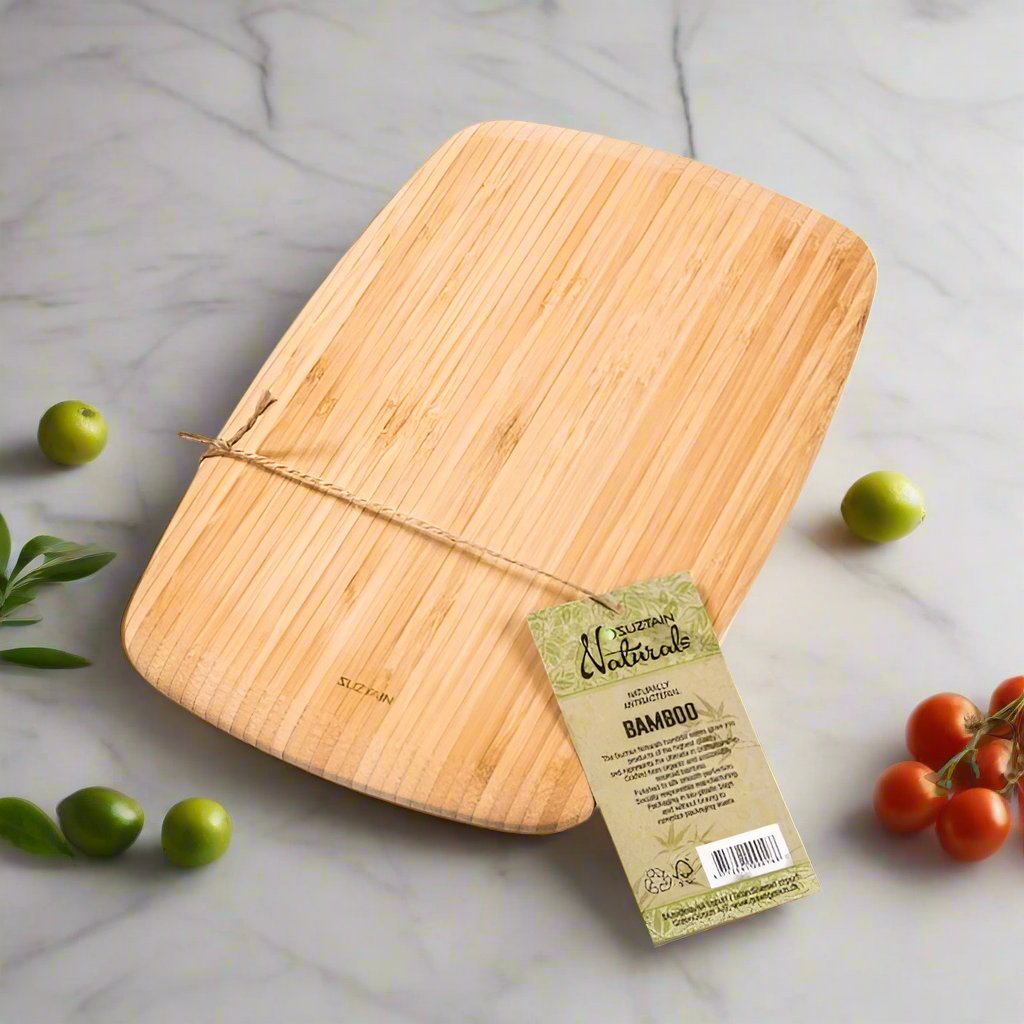 Suztain - Skjærebrett med runde hjørner - Økologisk bambus - Suztain.no