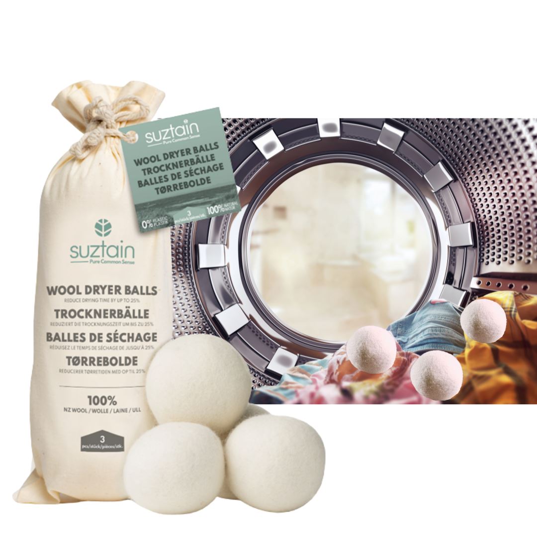 Suztain - Tørkeballer i 100% ull - 3 stk - Suztain - Suztain.no