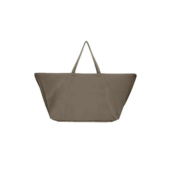 The Organic Company Big Long Bag veske leire i bomull, sett forfra med håndtakene opp