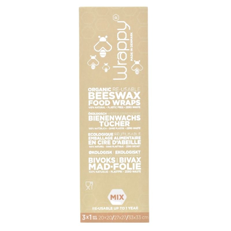 Wrappy Bivoks Matinnpakning - Mix S/M/L - 3 ark - Suztain.no