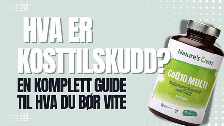 Nature's Own CoQ10 Multi, multivitamin og mineral med koenzym Q10, i brun boks mot lysegrønn bakgrunn