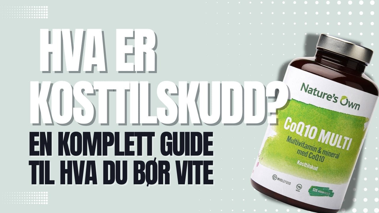 Nature's Own CoQ10 Multi, multivitamin og mineral med koenzym Q10, i brun boks mot lysegrønn bakgrunn