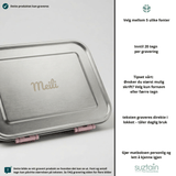 Suztain Matboks i Stål med 3 Rom - Creme Beige