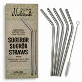 Suztain Sugerør i stål - 8mm - 6stk