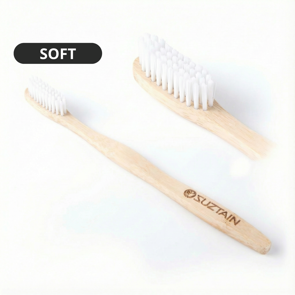 Suztain Tannbørste i Bambus Voksen Soft - Hvit