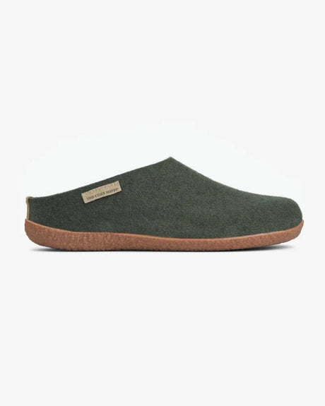 The Cozy Sheep Tøffel med gummisål – The Forrest Green