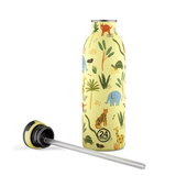 24Bottles Urban drikkeflaske for barn 500 ml med jungeldyrmønster og avtagbart sugerør