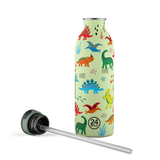24Bottles Urban drikkeflaske barn 500 ml med dinosaurmønster i fargerik design