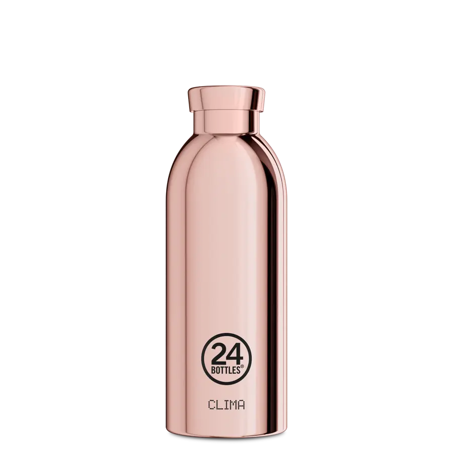 24Bottles Clima Drikkeflaske 500 ml - Rose Gold termos. sett forfra på hvit bakgrunn