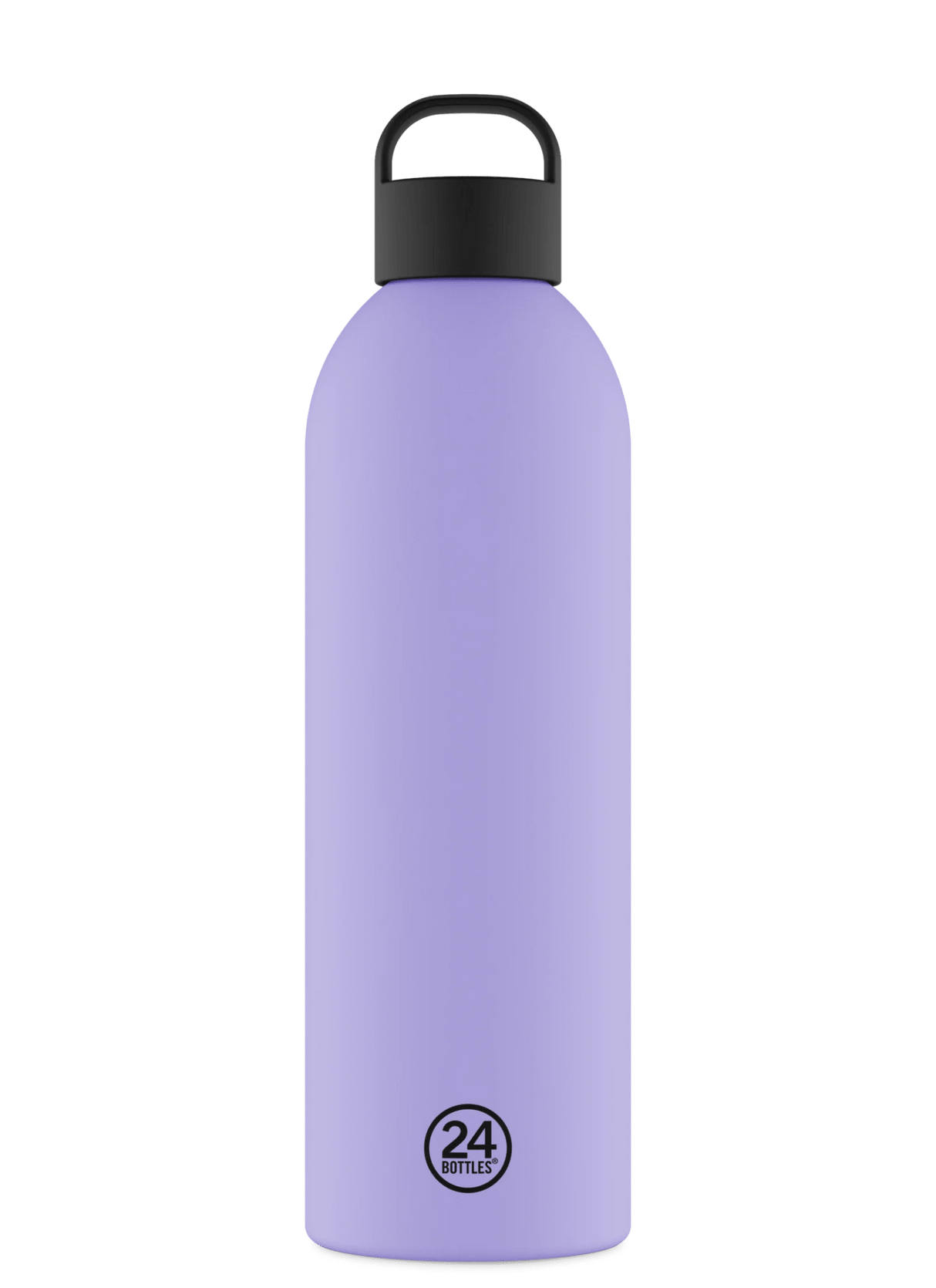 24Bottles Clima Drikkeflaske 1500 ml Erica i rustfritt stål, sett fra siden med logo nederst