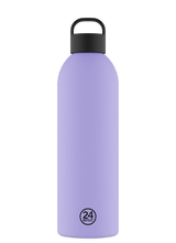 24Bottles Clima Drikkeflaske 1500 ml Erica i rustfritt stål, sett fra siden med logo nederst