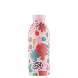 24Bottles Clima Drikkeflaske 500 ml Bloom Bloom Pink i rustfritt stål, sett forfra med korken på