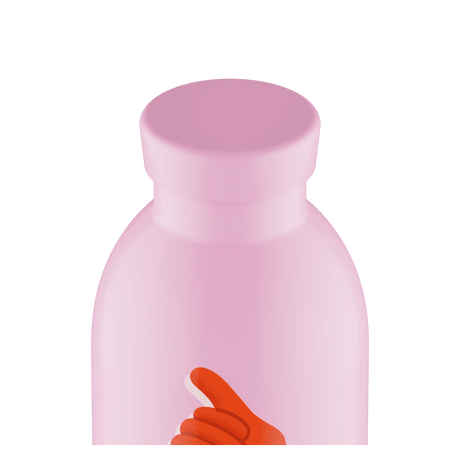 24Bottles Clima Drikkeflaske 500 ml Hey! Pink i rustfritt stål, nærbilde av flaskehalsen