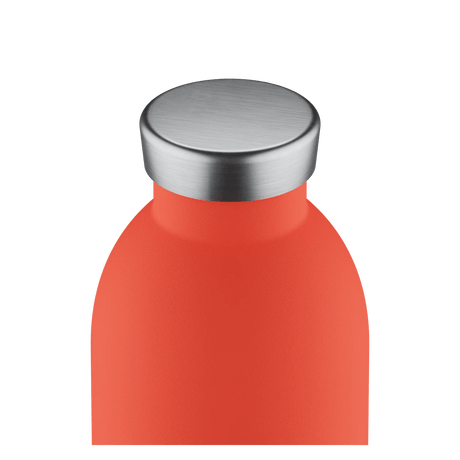 24Bottles Clima Drikkeflaske 500 ml Pachino i rustfritt stål, nærbilde av flaskehals og topplokk