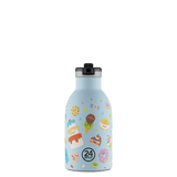 24Bottles Clima drikkeflaske 330 ml Sweet Friends lyseblå i rustfritt stål, sett forfra