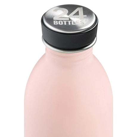 24Bottles Urban Drikkeflaske 1000 ml Dusty Pink i rustfritt stål, nærbilde av flaskehals og kork
