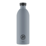 24Bottles Urban Drikkeflaske 1000 ml Formal Grey i rustfritt stål, nærbilde av flaskehalsen