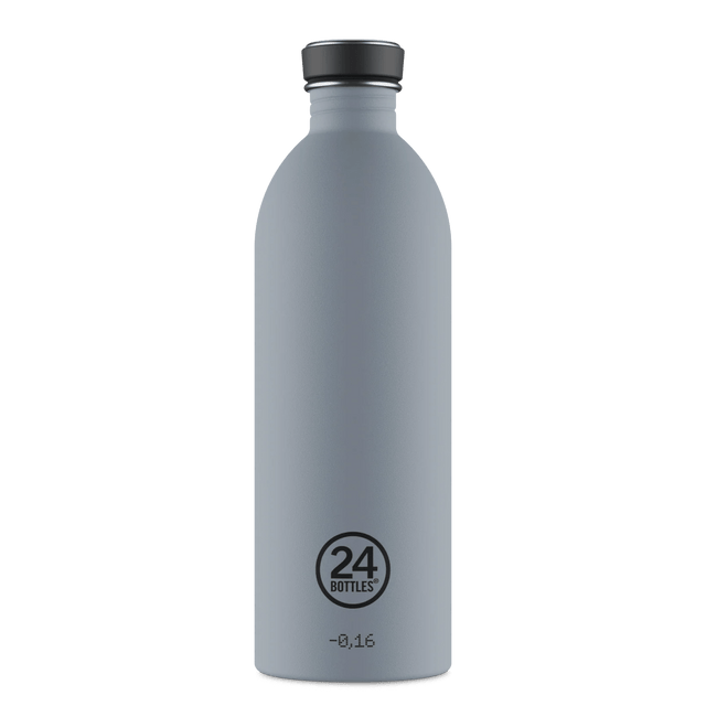 24Bottles Urban Drikkeflaske 1000 ml Formal Grey i rustfritt stål, nærbilde av flaskehalsen Suztain.no