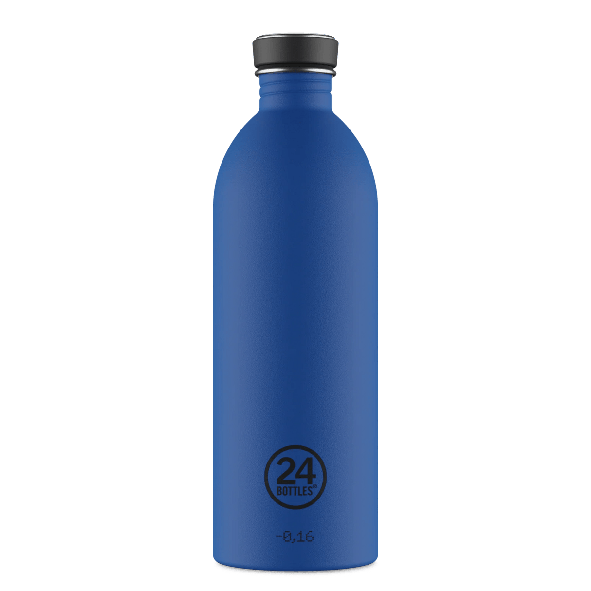 24Bottles Urban Drikkeflaske 1000 ml Gold Blue i rustfritt stål, sett forfra med logo nederst