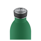 24Bottles Urban Bottle 500 ml Emerald Green i rustfritt stål, nærbilde av flaskehals og kork