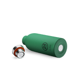 24Bottles Clima Bottle 500 ml Emerald Green i rustfritt stål, sett ovenfra med flaske og løs kork