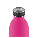 24Bottles Urban drikkeflaske 500 ml Passion Pink i rustfritt stål, nærbilde av lokket med logo