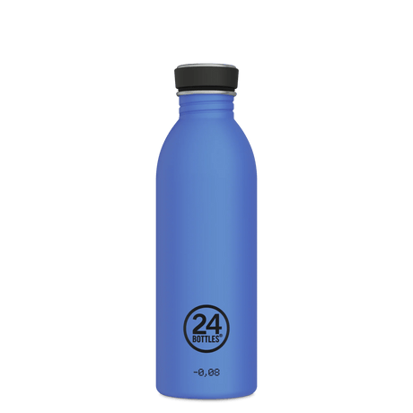 24Bottles Urban drikkeflaske 500 ml i reactive blue, rustfritt stål, med logo på nedre del