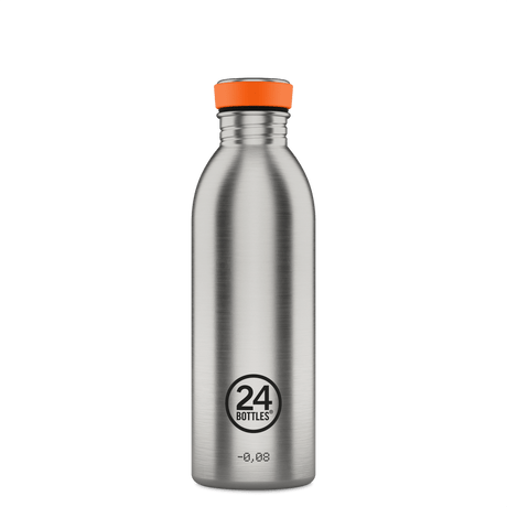 24Bottles Urban Drikkeflaske 500 ml - Steel sett forfra på hvit bakgrunn