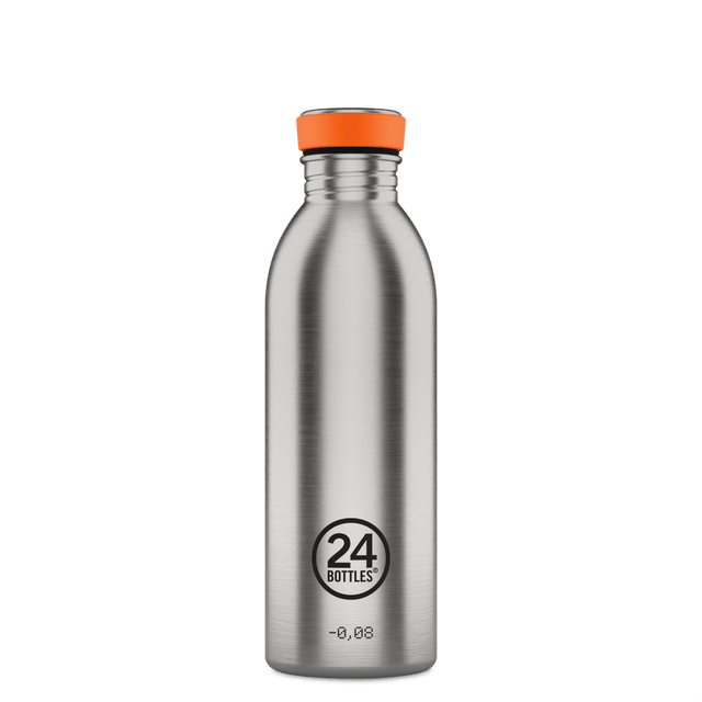 24Bottles Urban Drikkeflaske 500 ml - Steel sett forfra på hvit bakgrunn Suztain.no